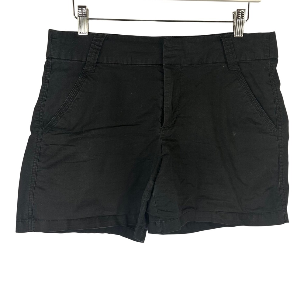Khakis & Co Black Chino Shorts Stretch Cotton Mid Rise Women's 8